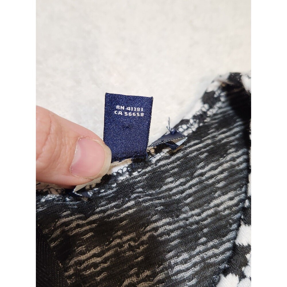 Chaps Houndstooth Herringbone Fit & Flare Dress Women's 16 Black and White EUC - Picture 3 of 9